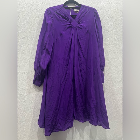 Isabel Marant Purple Bishop Sleeve Cocktail Dress